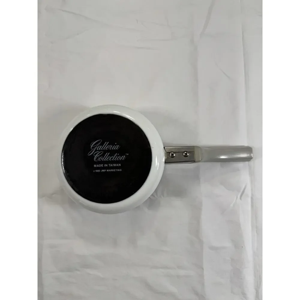 VTG Galleria Collection JMP Enamelware Sauce Pot‎ Made in Taiwan Floral
